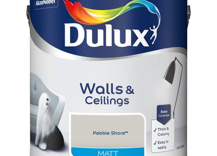 Dulux Matt Emulsion Paint For Walls And Ceilings - Pebble Shore 2.5 Litre