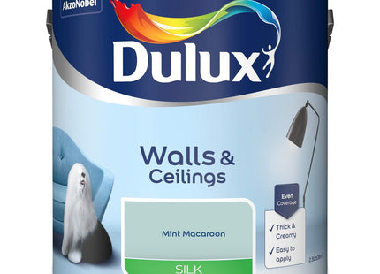 Dulux Silk Emulsion Paint For Walls And Ceilings - Mint Macaroon 2.5 Litre