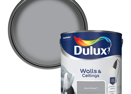 Dulux Silk Emulsion Paint For Walls And Ceilings - Warm Pewter 2.5 Litre