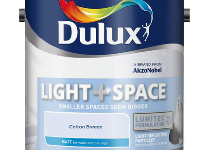 Dulux Light and Space Matt Emulsion Paint For Walls And Ceilings - Cotton Breeze 2.5 Litre