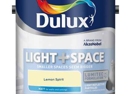 Dulux Light & Space Matt Emulsion Paint - Lemon Spirit - 2.5 Litre