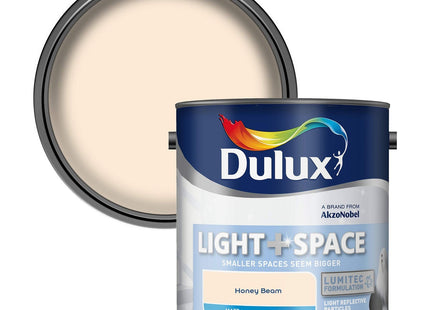 Dulux Light & Space Matt Emulsion Paint For Walls And Ceilings - Honey Beam 2.5 Litre