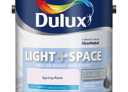 Dulux Light and Space Matt Emulsion Paint For Walls And Ceilings - Spring Rose 2.5 Litre