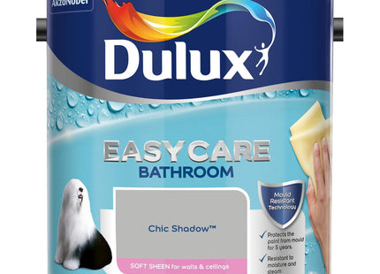 Dulux Easycare Bathroom Soft Sheen Emulsion Paint for Walls and Ceilings - Chic Shadow 2.5 Litre 500001