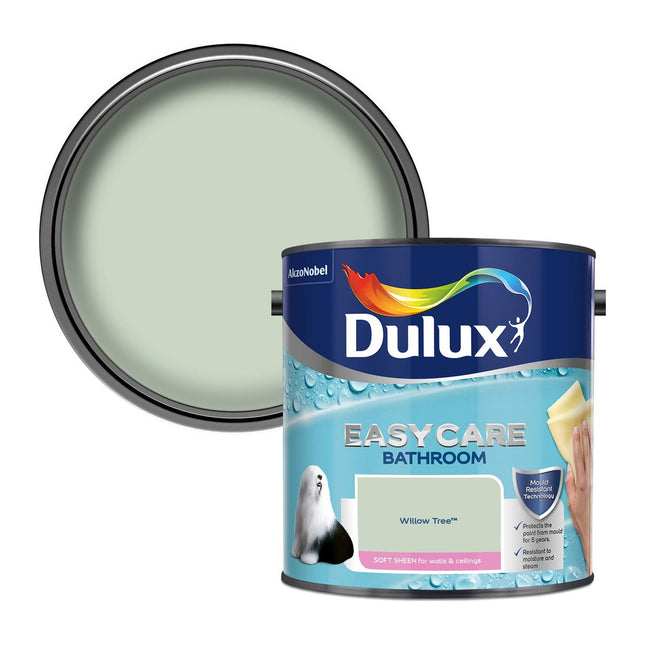 Dulux Easycare Bathroom Soft Sheen Emulsion Paint for Walls and Ceilings - Willow Tree, 2.5 Litre