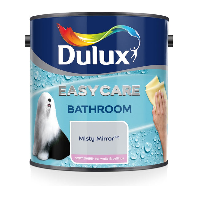 Dulux Easycare Bathroom Soft Sheen Emulsion Paint for Walls and Ceilings - Misty Mirror 2.5 Litre