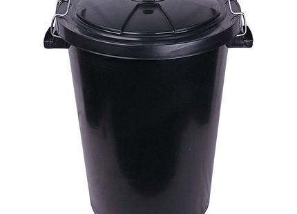 Proplas 90 Litre Clip Lid Dustbin Black