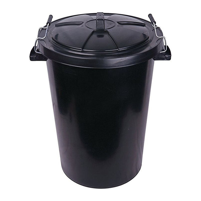 Proplas 90 Litre Clip Lid Dustbin Black