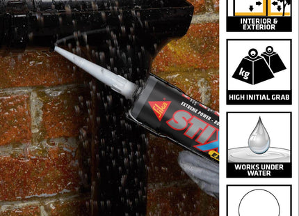 Everbuild Sika Stixall - Extreme Power Sealant and Adhesive - Waterproof - White - 290ml