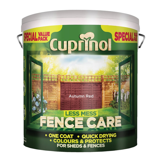 Cuprinol 6 Litre Less Mess Fence Care - Autumn Red LMFCAR6L