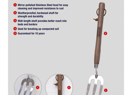 Spear & Jackson 5110WF Traditional Stainless Steel 12" Handle Weed Fork