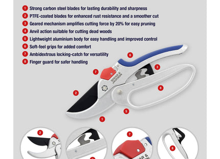 Spear & Jackson 6758GS Razorsharp Geared Anvil Secateurs