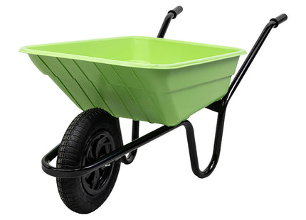 The Walsall Wheelbarrow Company The Shire 90 Litre Wheelbarrow Lime Green Pneumatic Wheel SHLIMP