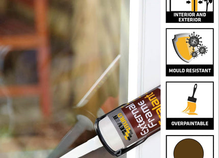 Everbuild External Frame Sealant - Interior And Exterior Use - Permanently Flexible - Mould-Resistant - Brown - 290ml