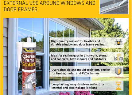 Everbuild External Frame Sealant - Interior And Exterior Use - Permanently Flexible - Mould-Resistant - Brown - 290ml