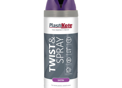PlastiKote 22116 400ml Premium Spray Paint - Satin Sumptuous Purple