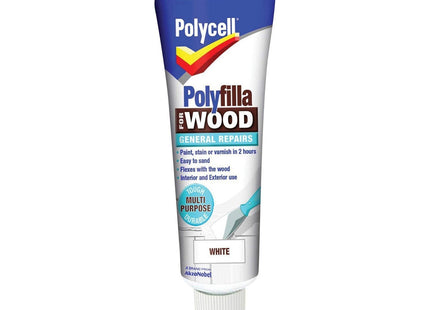 Polycell Wood Filler Polyfilla Interior Exterior Use Tough Durable Repaintable PLCWGRW75 75g White