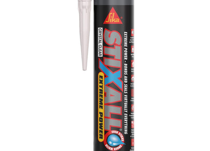 Everbuild Sika Stixall Extreme Power Sealant and Adhesive, Waterproof, Crystal Clear, 290ml