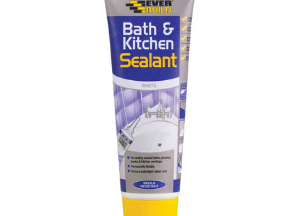 Everbuild Bath and Kitchen Acrylic Sealant - Anti Mould Formulation - White - 200ml