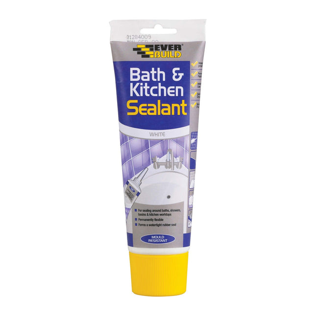 Everbuild Bath and Kitchen Acrylic Sealant - Anti Mould Formulation - White - 200ml