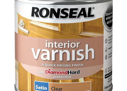 Ronseal Interior Varnish Quick Dry Satin Clear, 250ml RSLIVSCL250
