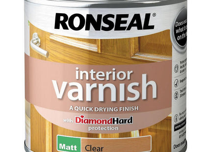 Ronseal Interior Varnish Quick Dry Matt Clear, 250ml RSLIVMCL250
