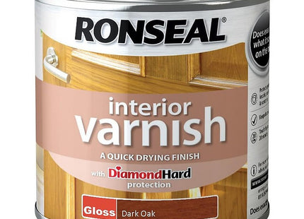 Ronseal 250ml Quick Dry Gloss Interior Varnish - Dark Oak RSLINGDO250
