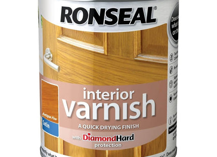 Ronseal 250ml Quick Dry Satin Interior Varnish - Antique Pine RSLIVSAP250