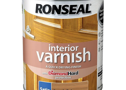 Ronseal Interior Varnish French Oak Satin 750ml