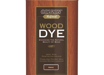 Ronseal Colron Refined Wood Dye 250ml Walnut, Water-Based Acrylic Wood dye, for Unfinished or Bare Interior Wood