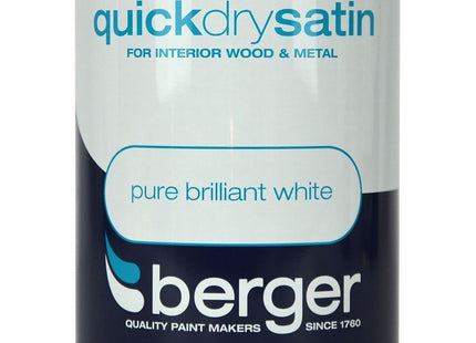 Berger JNS_433443 Quick Dry Satin 750ml Brilliant White, Plastic