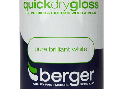 Berger Quick Dry Gloss 750ml Brilliant White