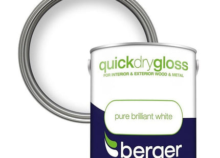 Berger Quick Dry Gloss 2.5 Litre Brilliant White