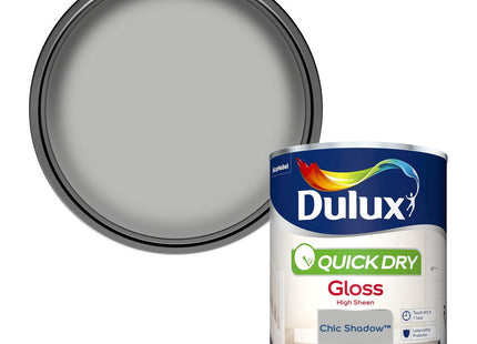 Dulux Quick Dry Gloss Paint For Wood And Metal - Chic Shadow 750ml