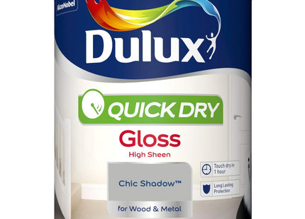 Dulux Quick Dry Gloss Paint For Wood And Metal - Chic Shadow 750ml