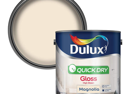 Dulux Quick Dry Gloss Paint For Wood And Metal - Magnolia 2.5 Litre