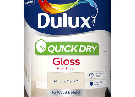 Dulux Quick Dry Gloss Paint For Wood And Metal, Natural Calico, 750ml