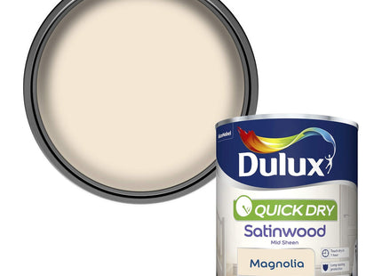 Dulux Quick Dry Satinwood Paint For Wood And Metal - Magnolia 750ml
