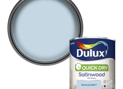 Dulux Quick Dry Satinwood Paint For Wood And Metal - Mineral Mist 750ml 5211308