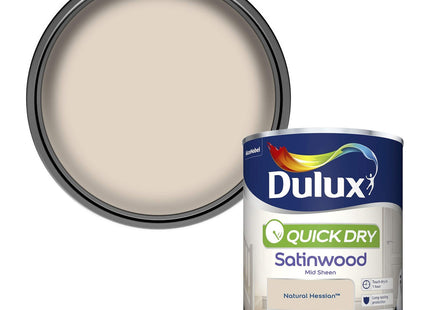 Dulux Quick Dry Satinwood Paint For Wood And Metal - Natural Hessian 750ml