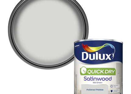 Dulux Quick Dry Satinwood Paint For Wood And Metal - Polished Pebble 750ml 5211306