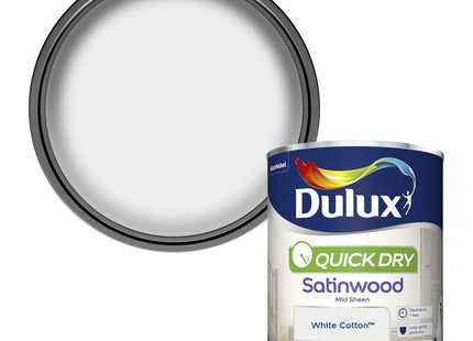 Dulux Quick Dry Satinwood Paint For Wood And Metal - White Cotton 750ml