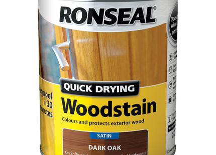 Ronseal Quick Drying Woodstain Dark Oak Satin 750ml