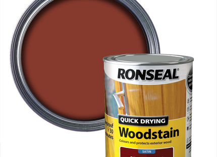 Ronseal Quick Drying Woodstain Deep Mahogany Satin 750ml
