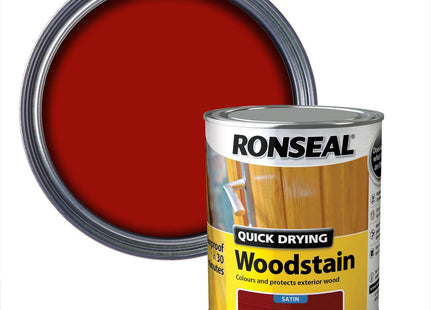 Ronseal Quick Drying Woodstain Satin Mahogany 750ml