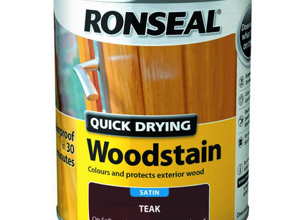 Ronseal Quick Drying Woodstain Teak Satin 750ml