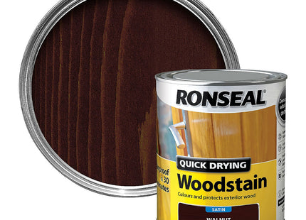 Ronseal Quick Drying Woodstain Satin Walnut 750ml