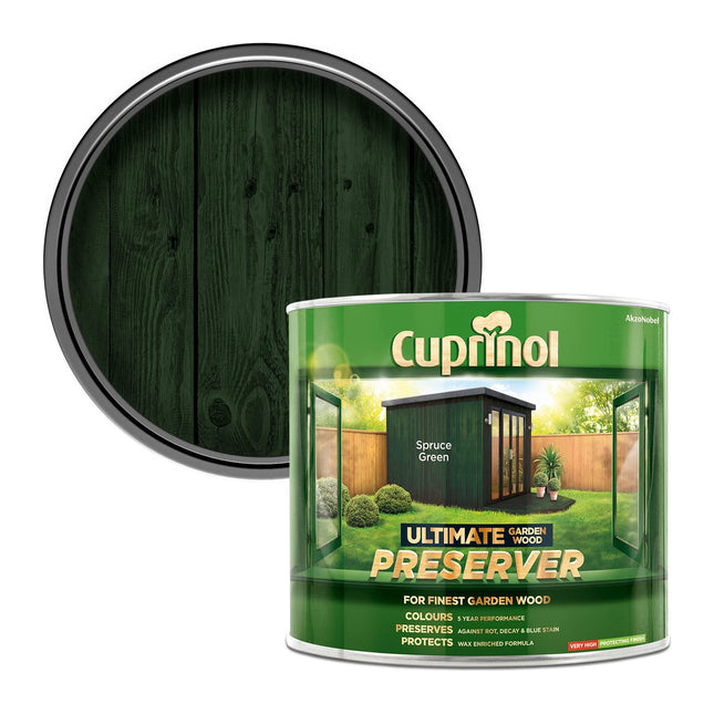 Cuprinol 1 Litre Ultimate Garden Wood Preserver - Spruce Green 5206082