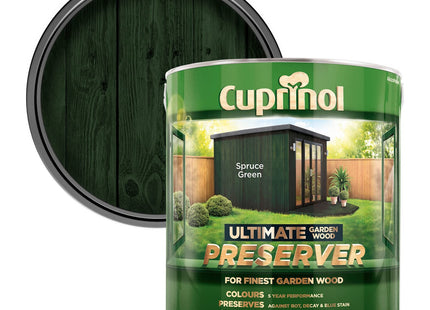 Cuprinol 4 Litre Ultimate Garden Wood Preserver - Spruce Green CUPGWPRESG4L