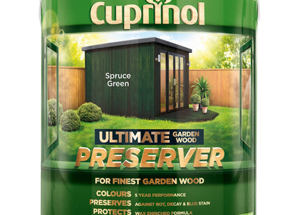 Cuprinol 4 Litre Ultimate Garden Wood Preserver - Spruce Green CUPGWPRESG4L